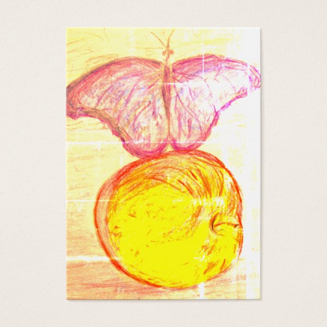 Cartes De Visite Papillon et pomme (Devant)