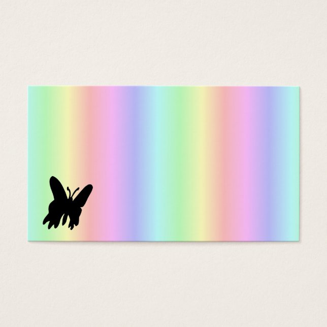 Cartes De Visite Papillon noir sur arc-en-ciel (Devant)