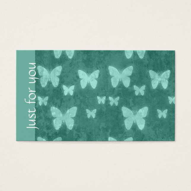 Cartes De Visite Papillon vert Girly Jade | Cartes-cadeaux Spas (Devant)