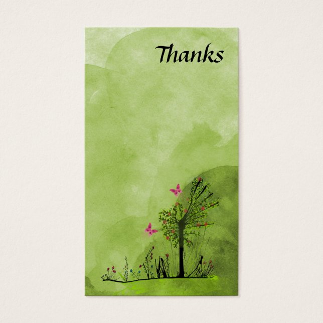 Cartes De Visite Papillons et fleurs (Devant)