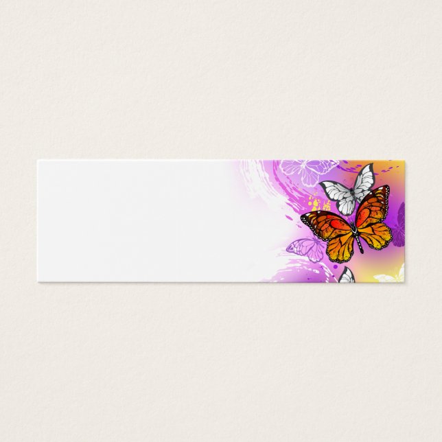 Cartes De Visite Papillons Monarque sur Arrière - plan pourpre (Devant)