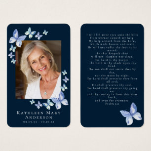 Cartes De Visite Papillons Photo Funeral Memorial Prayer Card