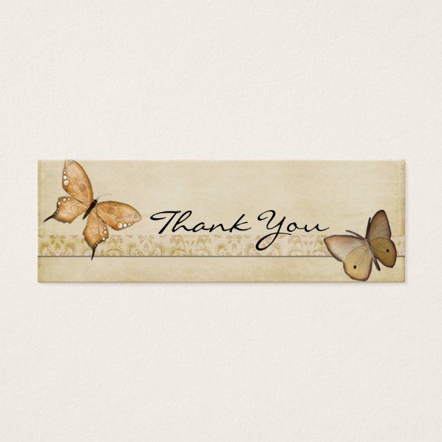 Cartes De Visite Papillons vintages Merci note (Devant)