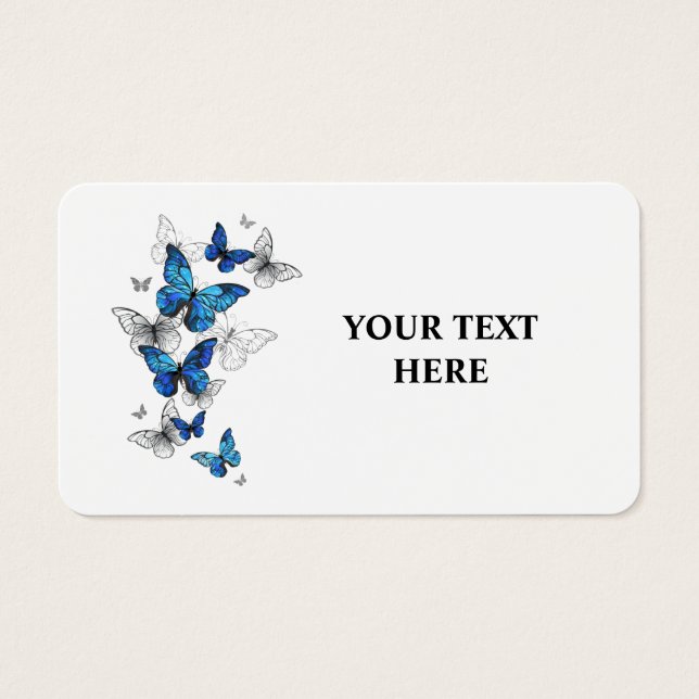 Cartes De Visite Papillons volants bleus Morpho (Devant)