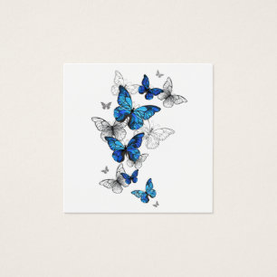 Cartes De Visite Papillons volants bleus Morpho