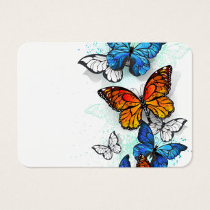Cartes De Visite Papillons volants Morpho et Monarch