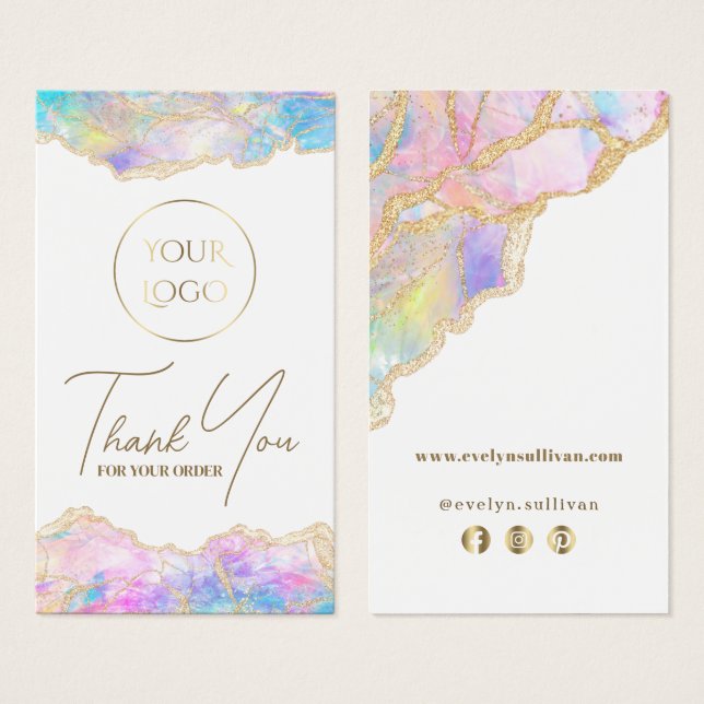 Cartes De Visite Paquet bleu rose (Devant & derrière)