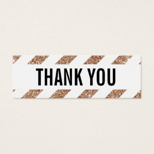 Cartes De Visite PAQUET MERCI rose or parties scintillant bande noi