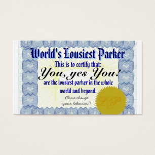 Cartes De Visite Parker le plus nul du monde
