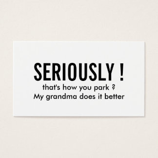 Cartes De Visite Parking Funny Simple Noir