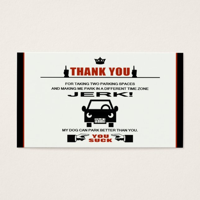 Cartes De Visite Parking incorrect (Devant)