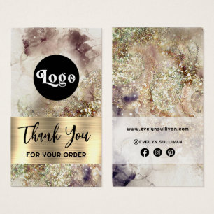 Cartes De Visite Parties scintillant aquarelle et papier d'emballag