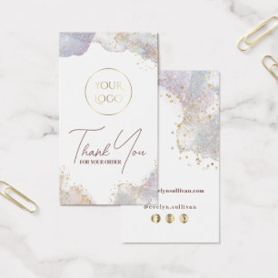 Cartes De Visite Parties scintillant aquarelle formes package insér