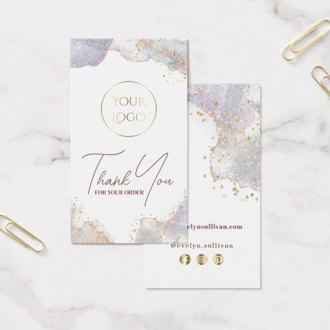 Cartes De Visite Parties scintillant aquarelle formes package insér (Bureau)