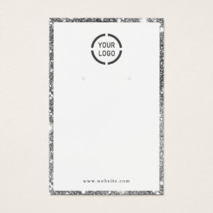 Cartes De Visite Parties scintillant d'argent moderne logo personna