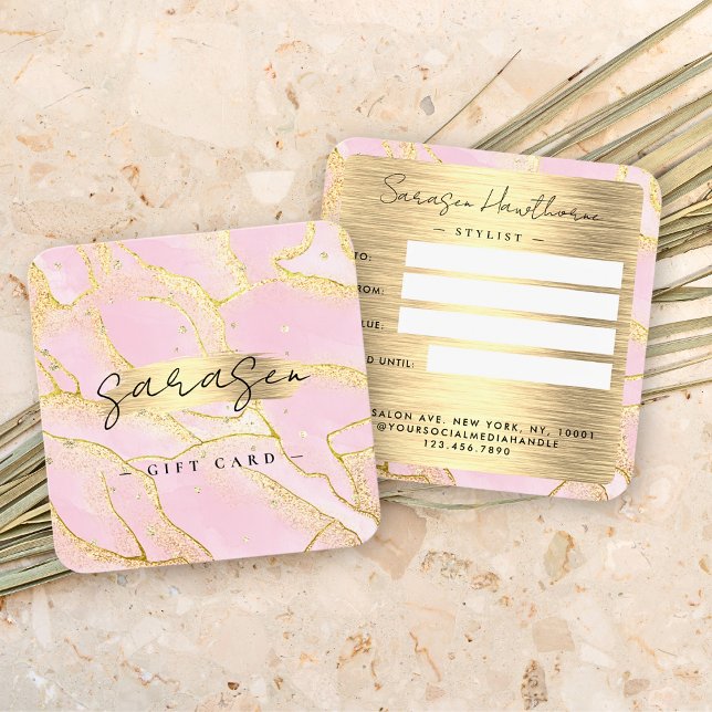 Cartes De Visite Parties scintillant de certificat cadeau Aquarelle (Créateur téléchargé)