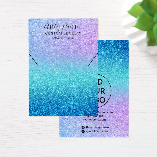 Cartes De Visite Parties scintillant de sirène bijoux collier viole (Bureau)