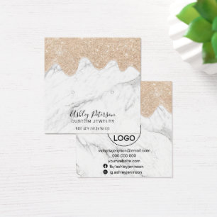 Cartes De Visite parties scintillant d'or gouttes de marbre clous d