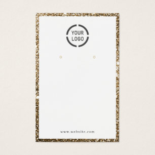 Cartes De Visite Parties scintillant d'or moderne logo personnalisé