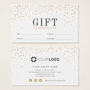 Cartes De Visite Parties scintillant d'or simple moderne