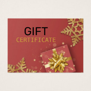 Cartes De Visite Parties scintillant d'or Snowflakes boîte cadeau C
