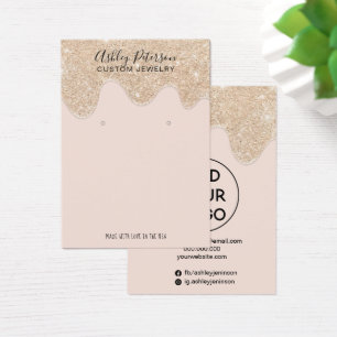 Cartes De Visite Parties scintillant en or chic gouttes bijoux bouc