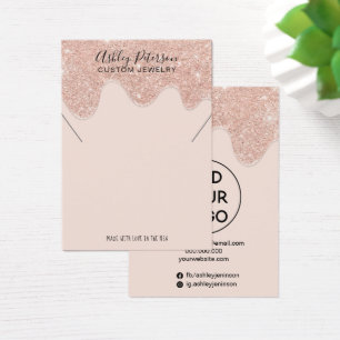 Cartes De Visite parties scintillant en or rose gouttes bijoux coll