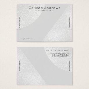 Cartes De Visite Parties scintillant gris argenté Geo Heart Bracele