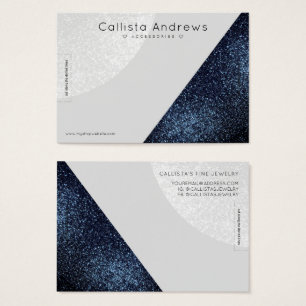 Cartes De Visite Parties scintillant gris noir Geo Heart Bracelet é