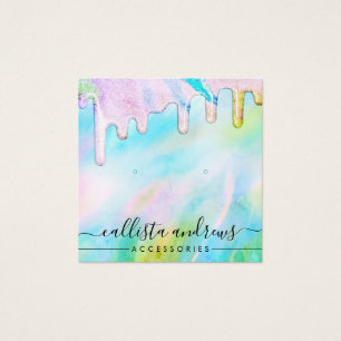 Cartes De Visite Parties scintillant Holographique Vert Mer Écouter