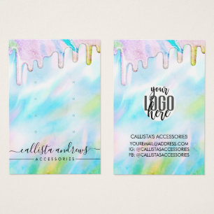 Cartes De Visite Parties scintillant Holographique Vert Mer - Lecte