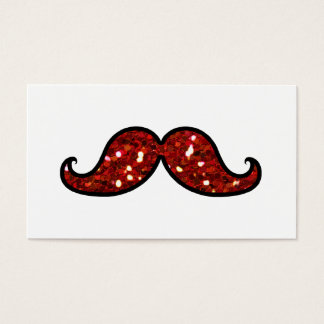 Cartes De Visite Parties scintillant IMPRIMÉE FUNNY RED MUSTACHE