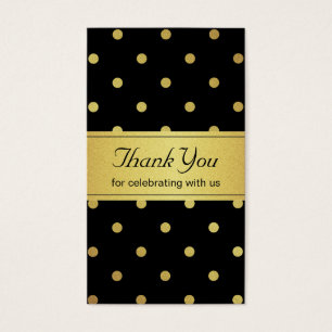 Cartes De Visite Parties scintillant noire et or classique Pois Mer