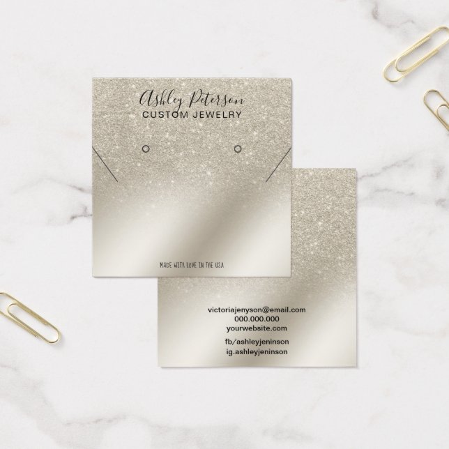 Cartes De Visite parties scintillant perle collier d'ivoire étalon  (Bureau)