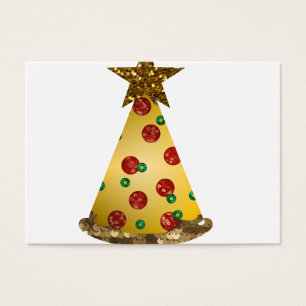 Cartes De Visite parties scintillant pizza arbre de noël