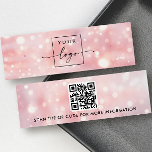 Cartes De Visite Parties scintillant rose bokeh lumières d'oreille 