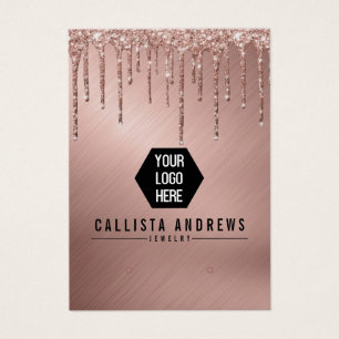 Cartes De Visite Parties scintillant rose Gold Drives Logo Earring