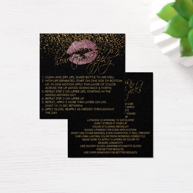 Cartes De Visite Parties scintillant rose Rose Instructions d'appli (Bureau)