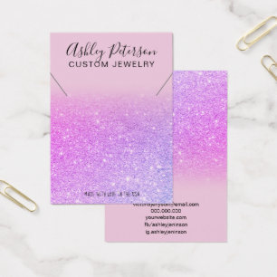 Cartes De Visite Parties scintillant rose violet chic collier écran