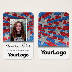 Cartes De Visite Parties scintillant rouge blanc et bleu Elect USA