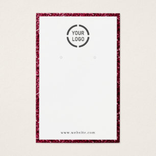 Cartes De Visite Parties scintillant rouge moderne logo personnalis