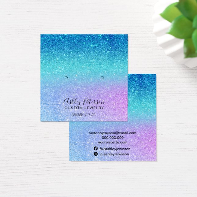 Cartes De Visite parties scintillant sirène bleu pourpre clous bouc (Bureau)