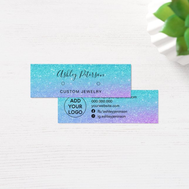 Cartes De Visite parties scintillant sirène bleu pourpre clous bouc (Bureau)