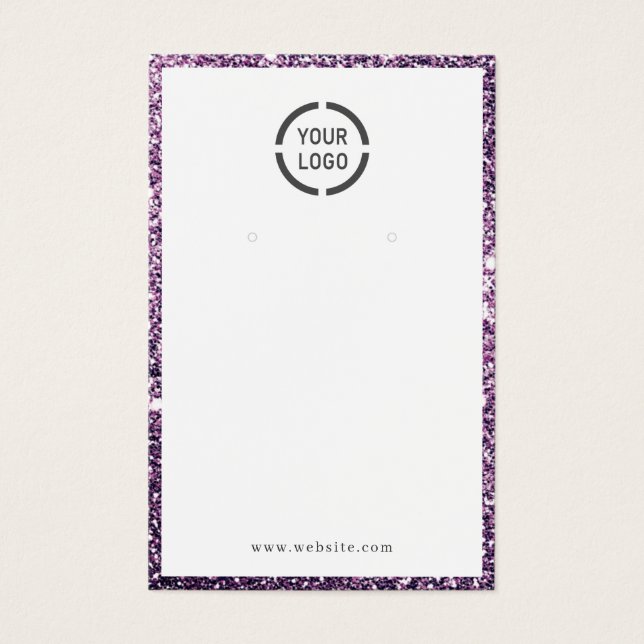 Cartes De Visite Parties scintillant violet moderne écran d'oreille (Devant)