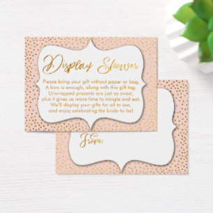 Cartes De Visite Pas de Fête des mariées Wrap Gold Confetti & Pink
