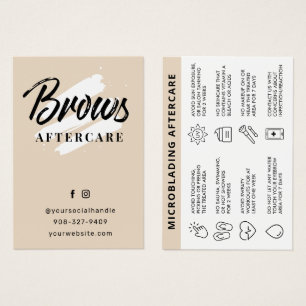 Cartes De Visite Pastel Brows - Fiche d'instructions sur le souffla