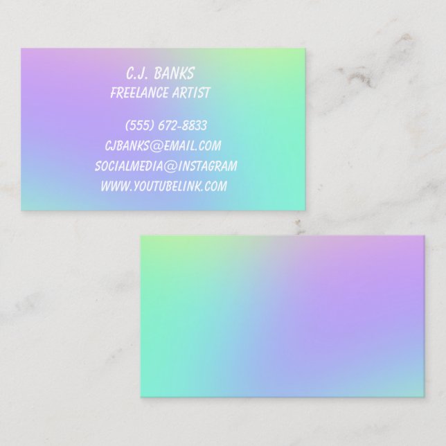 Cartes de visite Pastel Gradient (Devant / Derrière)