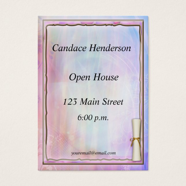 Cartes De Visite Pastel Graduation Main-out (Devant)