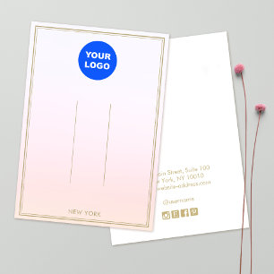 Cartes De Visite Pastel Pink Ajouter Logo Ombre Clip Display