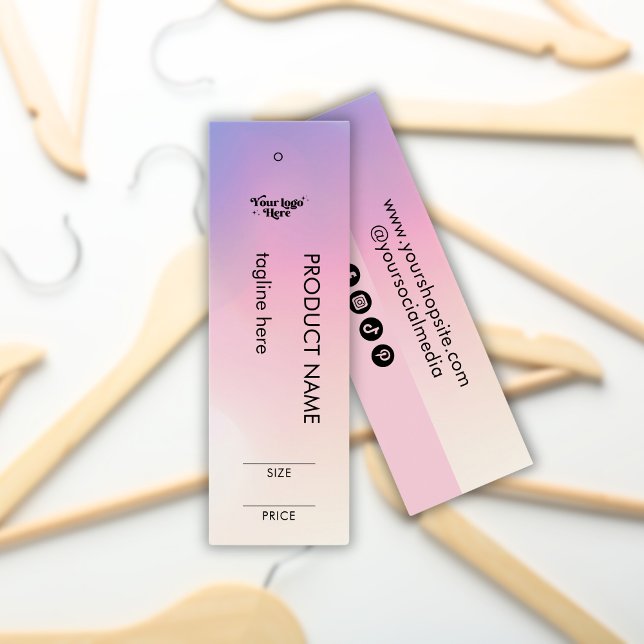 Cartes De Visite Pastel Pink Gradient Rainbow Logo Taille Prix (Créateur téléchargé)